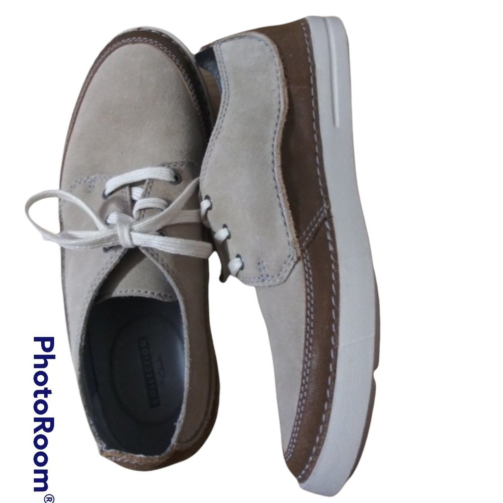 Collection by Clarks Gosler Edge Sand Contrasting Colors Suede Canvas Me… - Picture 13 of 16